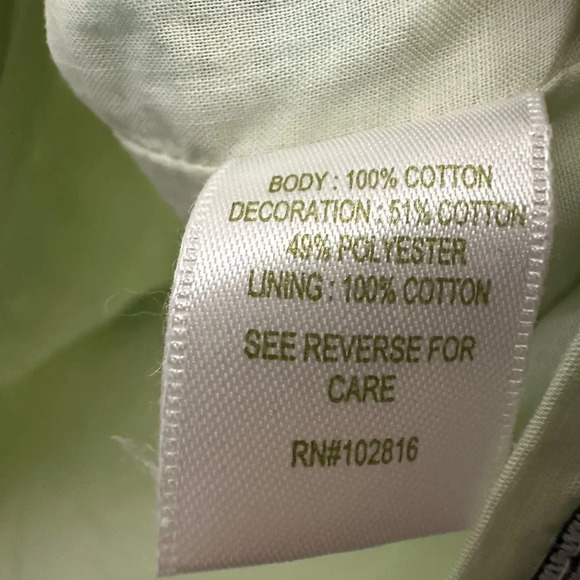 Garnet Hill Floral Lace Striped Patchwork Skirt Size 12 Mint Green Fully Lined - Picture 5 of 6